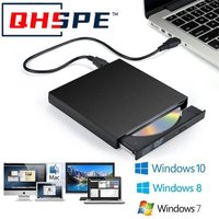 External USB 2.0 CD/DVD RW Burner - Plug & Play Portable DVD-ROM Drive for Laptop PC Read/Write Discs without Driver