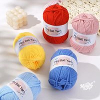 4-Pack of Hollow Yarn, 100g Per Roll, Total 400g, Suitable for Knitting Bags, Hats, Carpets, Cushions, Heat-Resistant Mats, Pet Nests, and Other Handmade Crafts. Crocheting Fun, Suitable for Beginners