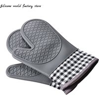 Silicone World 1PC Hot Oven Mitts Baking Anti-Hot Silicone Gloves Oven Microwave Cooking Insulation Baking Kitchen Tools