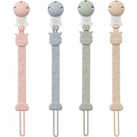 Silicone Pacifier Clips, BPA Free One-Piece Design Pacifier Holder for Baby Boy and Girl 3 Month+, Baby Accessories