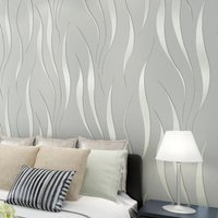 Modern Luxury Geometry Wallpaper 3D Embossing Silver Grey Non-woven Wallpaper Living Room Bedroom TV Background Loft Wall Decor