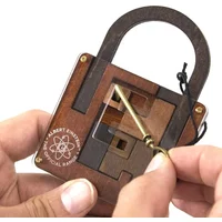 Challenging Classic Wooden Brainteaser Puzzle Game Perfect IQ Lock Challenge Toy Gift for Kids Children’s Cognitive Development
