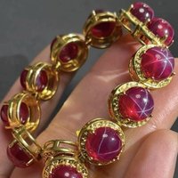 Fashion, star ruby bracelet, hexagram star, main stone 10mm. Hardness can reach more than 9 °