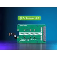 PCIe3.0 Switch to dual M.2 hat for Raspberry Pi 5, Support NVMe SSD,Hailo8/8L and Google Coral AI accelerators at PCIe 3.0 speed