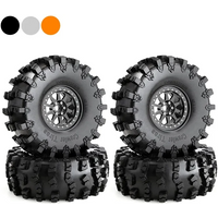 4pcs 150mm 2.2" Metal Beadlock Wheel Rim Tire Set for 1/10 RC Crawler Car Axial SCX10 Pro Wraith Capra RR10 RBX10 Traxxas TRX4