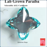 Lab Grown Sapphire Paraiba quincunx VVS1 Charms Diy Advanced Jewelry Making Materials Selectable AGL Certificate