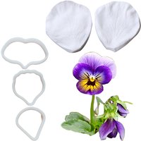 Pansy Petal Silicone Mold Veiner For Chocolate Sugar Clay Cold Porcelain Flower Candle Trinity Decorations Art Craft Moulds