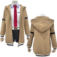 HOLOUN Steins Gate Anime Makise Kurisu Cosplay Costume Shirt Coat Shorts Tie Belt Arm Straps Daily Wear Cos Convention Gift