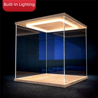 Clear Acrylic Acrylic Display Case Ring LED Lights High Transparent Display Box Dust-proof Modern Style Display Cabinet