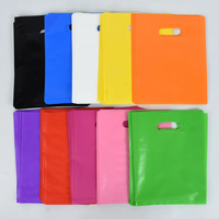 10-20PCS Colorful Shopping Bags with Handles Customized Wholesale Reusable Plastic Gift Bag Business Promotional Packaging Bag