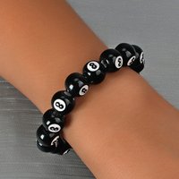 Fashion Black Beads Bracelets Jewelry For Women Rope Chain Football Shaped Beaded Bracelet Couple Bracelet Jewelry