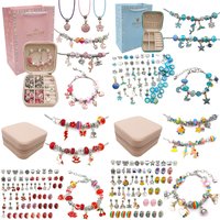 Charm Bracelet Making Kit for Girls,Gift Box 66 Pcs of Jewelry Making Kit for 6-12 Girls Birthday Christmas Gift