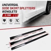 1 Paar universelle 2,18 m lange Seitenschweller-Splitter-Flügel für die meisten Limousinen, SUVs und Schrägheckmodelle, ABS, glänzend schwarz, Karosserie-Zubehör.