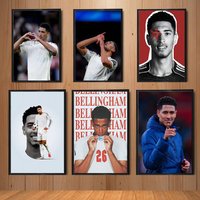 Midfield star cool Jude Bellingham High Quality Dorm Living Room Aesthetic Wall Decoration Painting Poster Stickers Gift