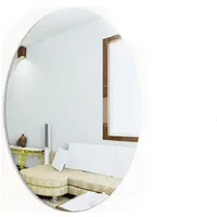 Elliptic HD Anti Fog Wall Mirror Sticker Self Adhesive Shatterproof Acrylic Non-Glass Safety Mirror Sheets for Home Decor