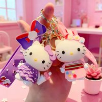 Sanrio Cute Hello Kitty Key Chains Phone Pendants Decorations Small Gifts School Bag Handle Bag Pendants Phone Wrist Strap Charm