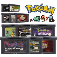 Pokemon GBA Game Cartridge 32-Bit Video Game Console Card AshGray Liquid Crystal Light Platinum Moemon Emerald English Language