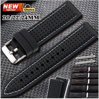 New Breathable Colorful Stitching Silicone Sports Watch Band 20mm 22mm 24mm Rubber Wrist Strap Waterproof Women Men's Bracelet