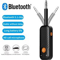 2 in 1 Bluetooth 5.2 Receiver Transmitter 3.5mm AUX Audio Adapter Stereo Car Music Wireless Adapter For Headphone PC TV Speakers