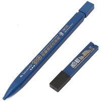 2B mechanical pencil set, including 1 pencil and 6 lead pieces, black lead, no-sharpening lead (color random).