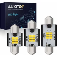 AUXITO 2PCS 12v 31mm 36mm 41mm C10W C5W Festoon LED Light Bulbs Canbus Auto Dome Lamp License Plate Lights Car Interior Lamps