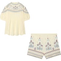 Willshela Women Fashion 2 Piece Set Embroidery Pullover T-Shirts & Vintage Side Zipper Mini Shorts Female Chic Lady Shorts Suits