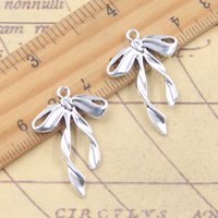 10pcs Charms bowknot bow tie 30x21mm Antique Silver Color Pendants Making DIY Handmade Tibetan Finding Jewelry