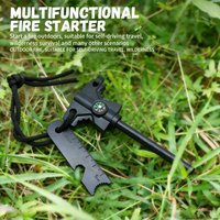 Multi-functional Survival Fire Starter Ferrocerium Rod with Compass, Whistle, Ruler & Bottle Opener, Outdoor Emergency Fire Tool