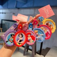 Cute Princess Keychain with Mirror Kawaii Purse Accessory Durable Acrylic Cartoon Gift for Women Girls