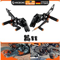 Aluminium-Motorrad-Fußsteuerungskit, Schalthebel, hintere Fußrastenanlage für KTM RC390 RC200 RC125 2014 2015 2016 2017 2018 2019 2020 2021