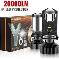 H4 LED Projector Lens Headlight Car LED Headlight Bulbs Canbus 6500K Hi/Lo Beam Bulb with Turbo Fan For Car/Motorcycle 12V