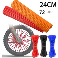 72Pcs Motorcycle Wheel Spoked Protector Wraps Rims Skin Trim Covers Pipe for Motocross Bicycle Bike Cool Accessories 12 Colors