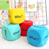 Question words Dice,teaching aids,classroom questioning Interactive games,Reading comprehension props,Large dice Toys