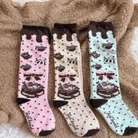 Original Qiaoqiao Cake knee-high calf socks Chocolate Chip Cookie cake cotton socks LOLITA lace socks calf women socks