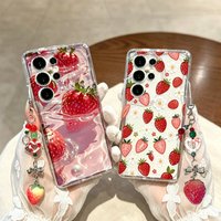Case for Samsung Galaxy S26 Ultra S25 FE S24 Plus S23 S22 S21 S20 Ultra A17 A27 A37 A57 A56 A36 A26 New Painted Strawberry Cover