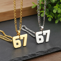 67 Necklace Six Seven Meme Pendant Novelty Number Jewelry Gift for Women Men Jewelry Sportsmanship Gift Letter Pendant Necklaces