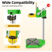Adjustable Bench Drill Stand, 90° Angle Drill Press Stand for Hand Drill, 38-43mm Clamp Bench Clamp Drill Holder