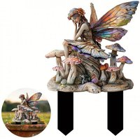 Fairy Garden Stakes Garden 2D Acrylic fairy Stakes Flower fairy outdoor ground plug Garden fairy ground plug for Yards Patio