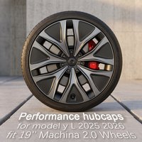 4PCS Hub Caps for Tesla Model Y L Machina 2.0 Wheels 19 Inch Performance Full Rim Wheel Cover Car Accessories Hubcap 2025 2026