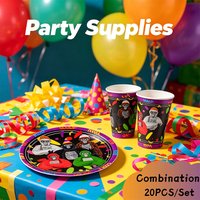 Gorilla Tag Birthday Party Supplies Tableware Set Paper Cup Plate Napkin Backdrop Banner for Favor Birthday Party Gifts