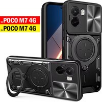 Cover for POCO M7 4G Case Slide Camera Lens Magnetic Ring Holder Protection Phone Funda Capa