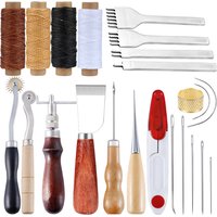 Ensemble d'outils d'artisanat en cuir bricolage, perforation, couture, coupe, professionnel, réparation, cuir, 23 pièces