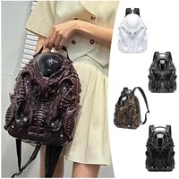 X90D Travel Backpack 3D Xenomorph Shaped Backpack Casual Daypacks Novelty Halloween Backpack Student School Bag for Everyday