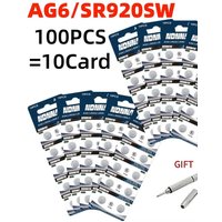 100PCS AG6 371 Button Cell Watch Battery 1.55V Coin Alkaline Battery SR920SW LR920 SR927 Batteries for Watch Toys
