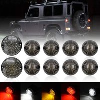 10 Stück Nebelscheinwerfer hinten vorne Rückfahrlicht Upgrade LED geräucherte Linse für Land Rover Defender 1990–2016/ Defender 90/110 1983–2019