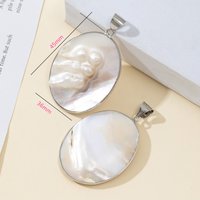 1pc 45x35mm Oval Pendant Natural Shell Semi-Finished Charms for Jewelry Making Supplies DIY Women Necklace Earrings Accessories