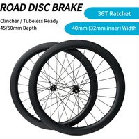 AliExpress NONE 700C Carbon Disc Gravel Wheelset 32mm Inner Width 36T Ratchet Center Lock Hub for HG/XDR Cyclocross Wheels