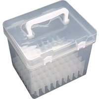 ABS Pen Holder Box Marker Storage Box Portable for Students Four-cornered Square Handle Three Generations of Boxe Fun