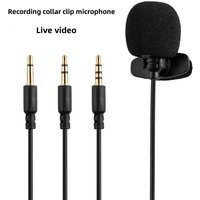 MC01A Portable External 3.5mm Hands-Free Mini Wired Collar Clip Lapel Lavalier Microphone for PC Laptop Lound Speaker