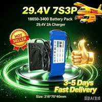 29,4 V 7S3P 18650 Lithium-Akku-Pack, 24 V wiederaufladbarer Li-Ionen-Akku mit BMS-Schutz, integriertem Sicherheitskreis, Leistungs-Akku-Pack mit Ladegerät für Monitor, elektrischen Sprühgerät,